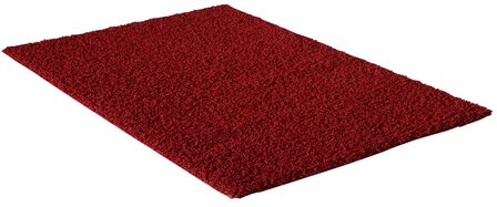 Rood hoogpolig vloerkleed of karpet