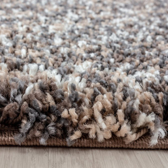 gras lading spreiding Hoogpolig taupe gemeleerd vloerkleed Shaggy Queen 4500 -  vloerkleeddiscounter