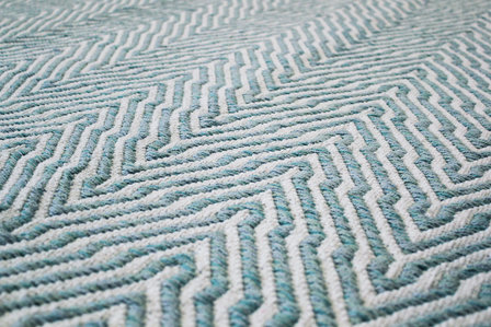 Handgemaakt katoen turquoise vloerkleed Retif 410