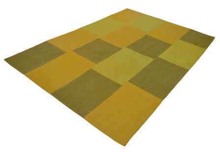 Geel patchwork vloerkleed