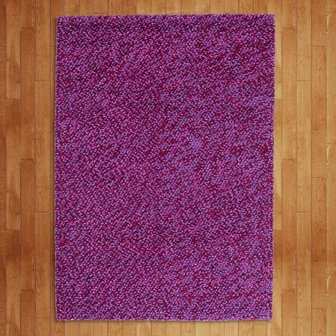 Wollen vloerkleed Kiezel kleur lila