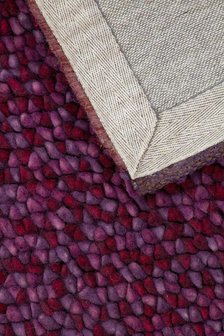 Wollen vloerkleed Kiezel kleur lila