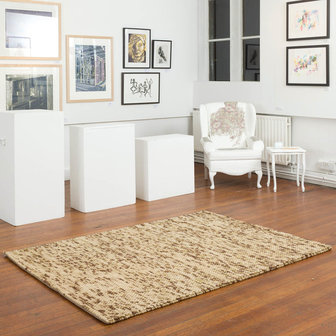 Wol vloerkleed Pixel kleur ivory multi