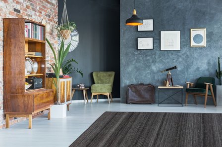 Vlakgeweven vloerkleed Toendra Antraciet Multi