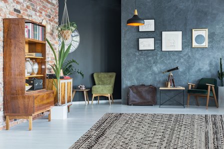 Vlakgeweven vloerkleed Toendra Grijs Multi