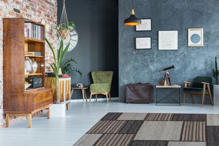 Vlakgeweven vloerkleed Toendra Creme Multi