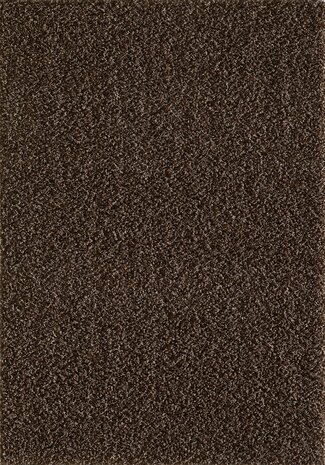 Donkerbruin hoogpolig vloerkleed of karpet