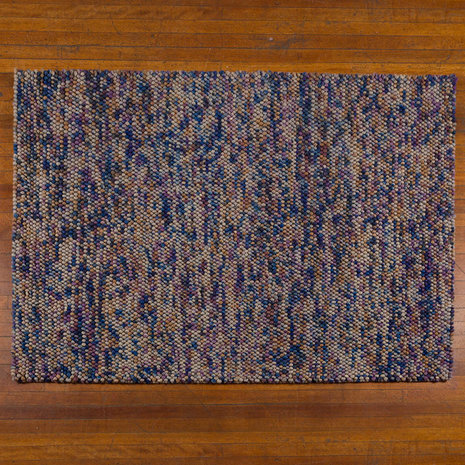 Wol vloerkleed Pixel kleur blauw grijs