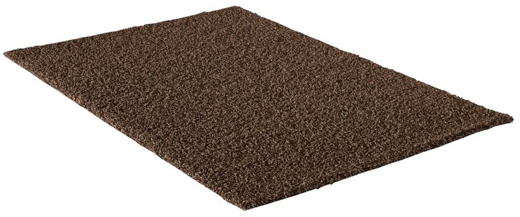 Donkerbruin hoogpolig vloerkleed of karpet