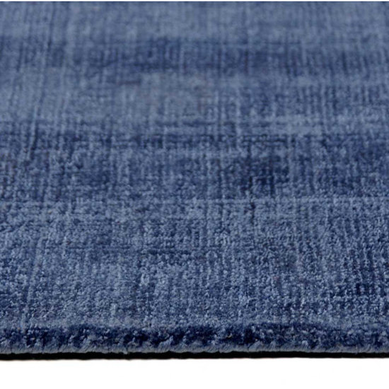 Handloom geweven vloerkleed Daytona blauw