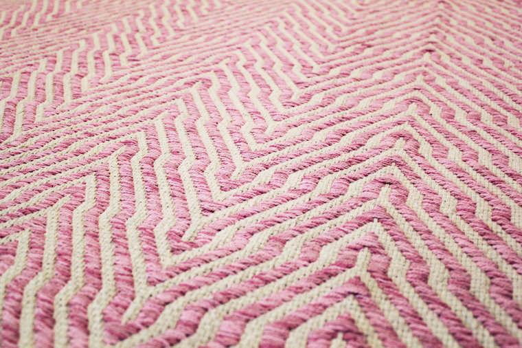 Handgemaakt katoen pink vloerkleed Retif 410