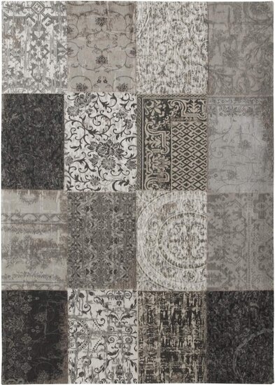 Patchwork vloerkleed 8101 zwart wit