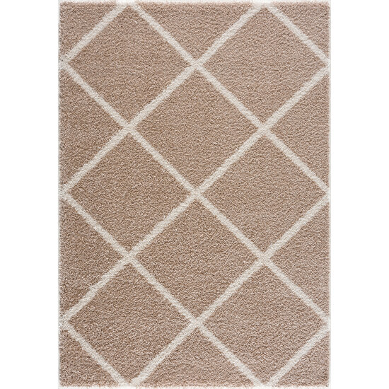 Hoogpolig vloerkleed Melanie beige 1358