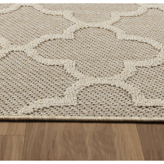 Binnen en buiten vloerkleed Flora beige 4951