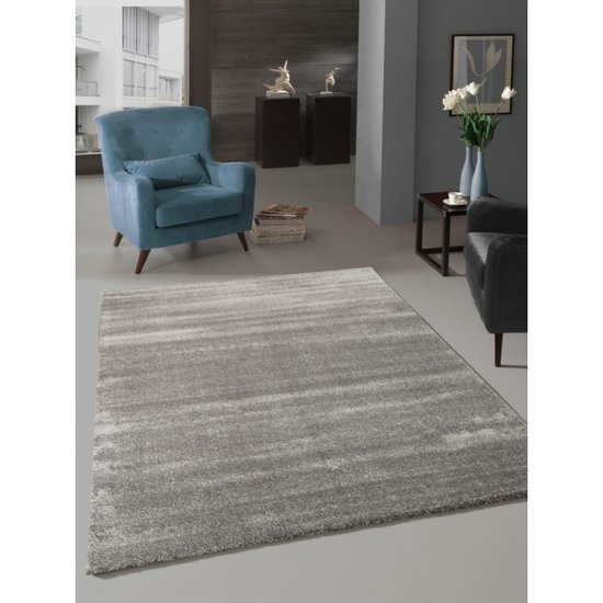 Effen vloerkleed Opra 330 kleur grijs 991