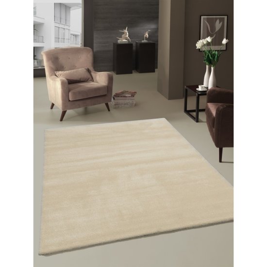 Effen vloerkleed Opra 330 kleur Creme 60