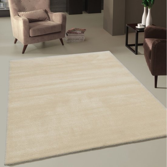 Effen vloerkleed Opra 330 kleur Creme 60
