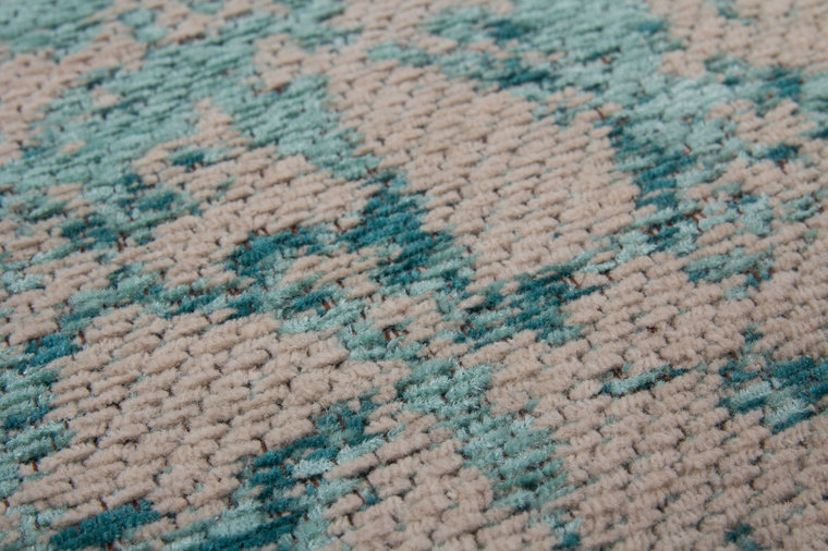 Geweven vintage vloerkleed Vintage Plus Turquoise