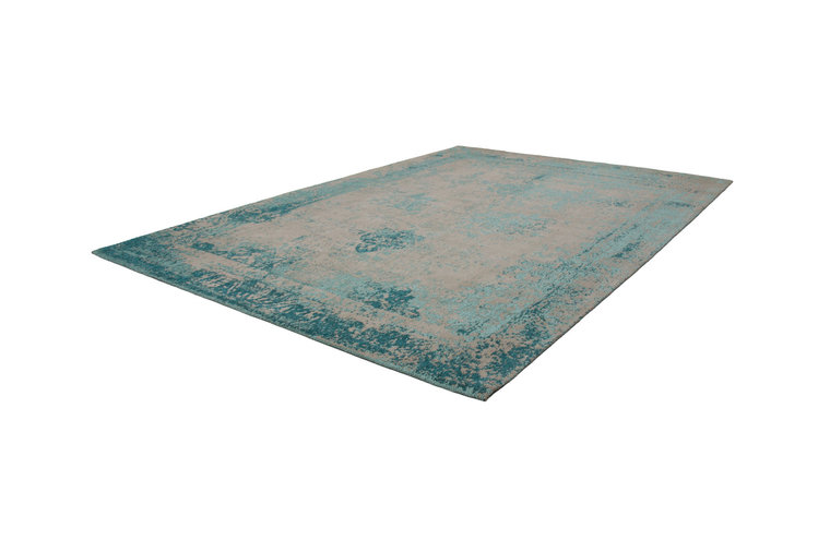 Geweven vintage vloerkleed Vintage Plus Turquoise