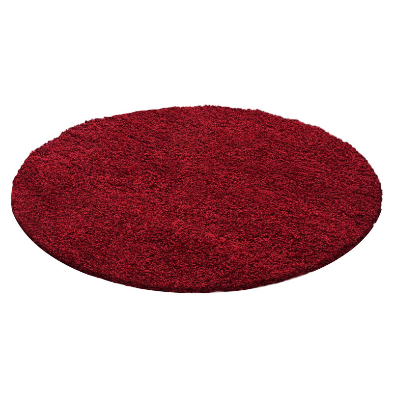 Rode vloerkleden | Effen Hoogpolige Vloerkleed | Rood -