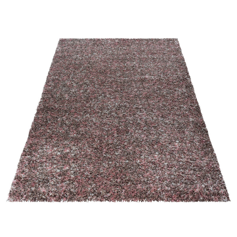 Shaggy Carpet hoge stapel tapijt woonkamer tapijt karo roze grijze crème 
