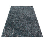 Hoogpolig blauw gemeleerd vloerkleed Shaggy Queen 4500 Hoogpolig blauw gemeleerd vloerkleed Shaggy Queen 4500